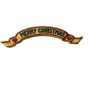 Vintage HOMCO MERRY CHRISTMAS Wall Hanging 15" Cottage Country Hearts decor